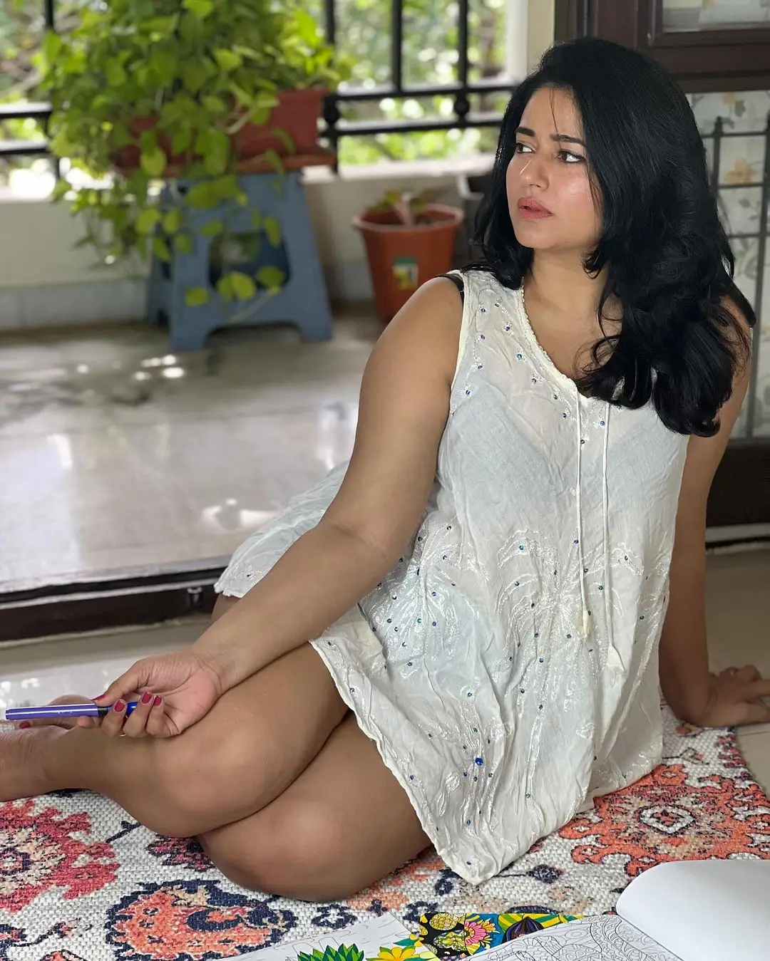 Telugu Actress Poonam Bajwa In Sleeveless White Gown